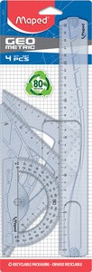 Maped Geometrie-Set, 4-teilig, transparent