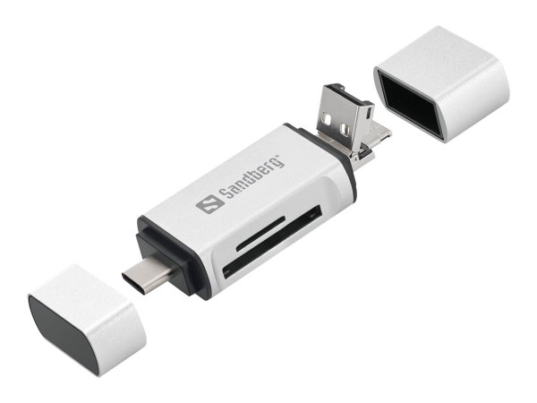 SANDBERG SANDBERG - Kartenleser (SD, microSD) - micro USB / USB / USB-C