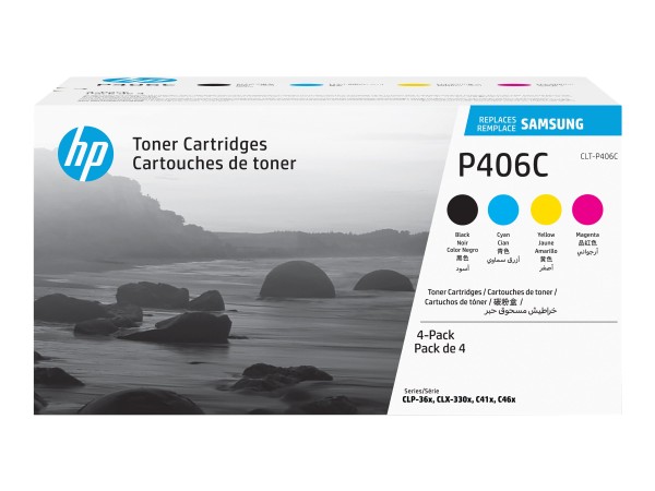 HP SAMSUNG CLT P406C 4er Pack Schwarz, Gelb, Cyan, Magenta Tonerpatrone (SU375A)