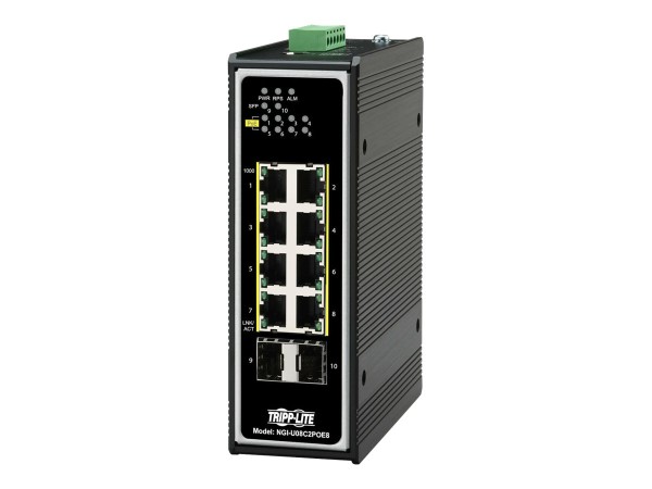 EATON TRIPPLITE 8-Port Unmanaged Industrial Gigabit Ethernet Switch - 10/10 NGI-U08C2POE8