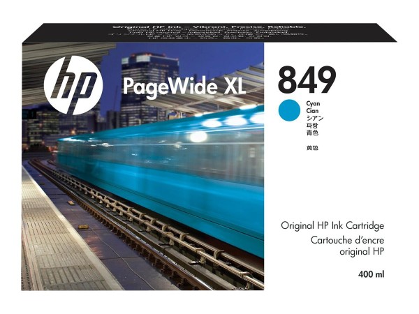 HP 849 400-ml Cyan PageWide XL Ink Crtg 1XB39A