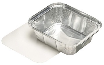 STARPAK Aluminium-Schale eckig, mit Deckel, 800 ml