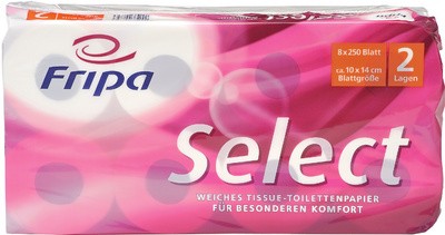 Fripa Toilettenpapier Select, 4-lagig, hochweiß