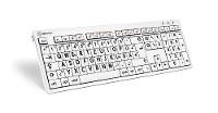 LOGIC-KEYBOARD LOGIC-KEYBOARD LKB-LPRNTBW-CWMU-DE USB QWERTZ Deutsch Schwarz - Silber - Weiß Tastatur
