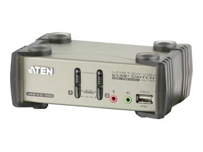 ATEN KVM Switch mit Audio, USB 2.0 und PS/2, 2-fach, OSD, Desktop, mit Ansc CS1732B