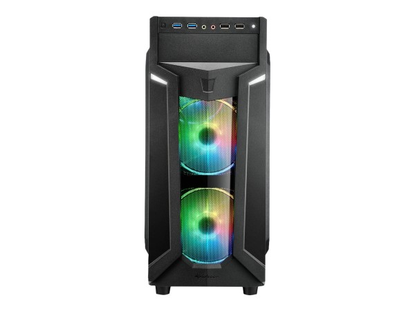 SHARKOON VG6-W RGB Computer-Gehäuse Midi ATX Tower Schwarz (VG6-W RGB) 4044951026814