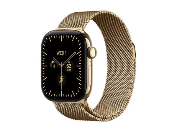 APPLE Watch S12 Titan Brillantgold Cellular 42mm (Milanaise Armband brillan MJGL4ZR/A