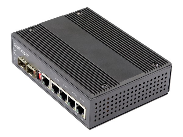 STARTECH.COM Industrial 6 Port Gigabit Ethernet Switch 4 RJ45 +2 SFP Slots IES1G52UP12V
