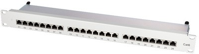 LogiLink 19" Patch Panel Kat. 6, geschirmt, 24 Port, 1 HE