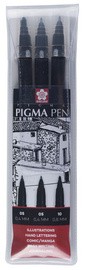 SAKURA Faserschreiber PIGMA PEN, 3er Etui, schwarz