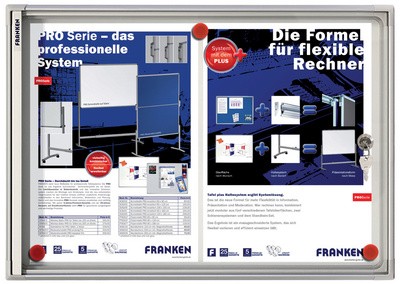 FRANKEN Schaukasten X-tra!Line, 9 x DIN A4, Metall-Rückwand