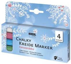 KREUL Kreidemarker Chalky, Medium, 4er-Set Fensterdeko