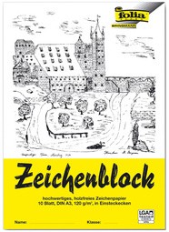 folia Zeichenblock, DIN A4, 120 g/qm, 10 Blatt