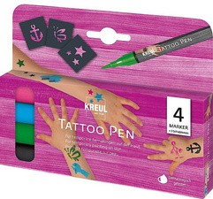 KREUL Tattoo Pen, 4er-Set "Anker, Sterne, Schmetterling"