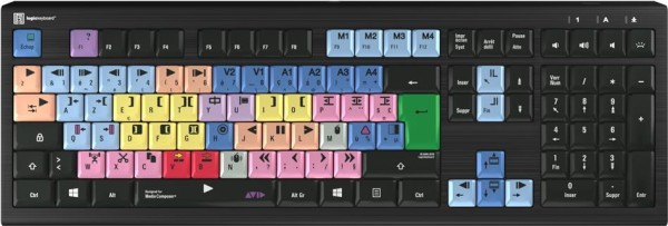 LOGIC-KEYBOARD LOGIC-KEYBOARD LKB-MCOM4-A2PC-FR Tastatur USB AZERTY Französisch Schwarz