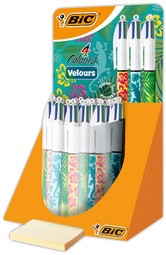 BIC Druckkugelschreiber 4 Colours Velours, 30er Display