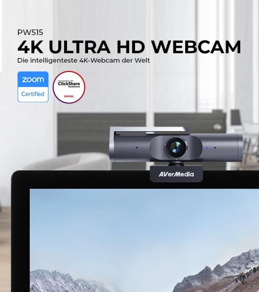 AVER AVERMEDIA Webcam, Live Stream Cam 515 (PW515), 4K HDR