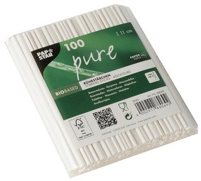 PAPSTAR Papier-Rührstäbchen "pure", Länge: 110 mm, weiß