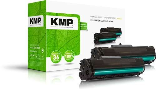 KMP H-T114D Toner 2er-Pack ersetzt Canon, HP HP 12A (Q2612A) Schwarz Kompat 1114,0021