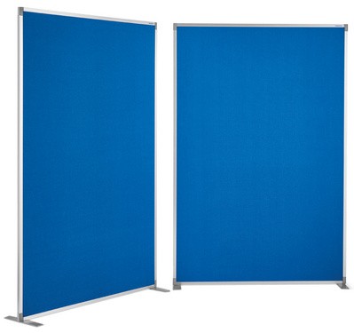 magnetoplan Raumteiler Textil, blau, mit Aluminiumrahmen