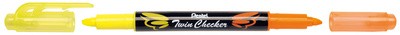 Pentel Textmarker "TWIN CHECKER", 2 Spitzen, gelb/orange