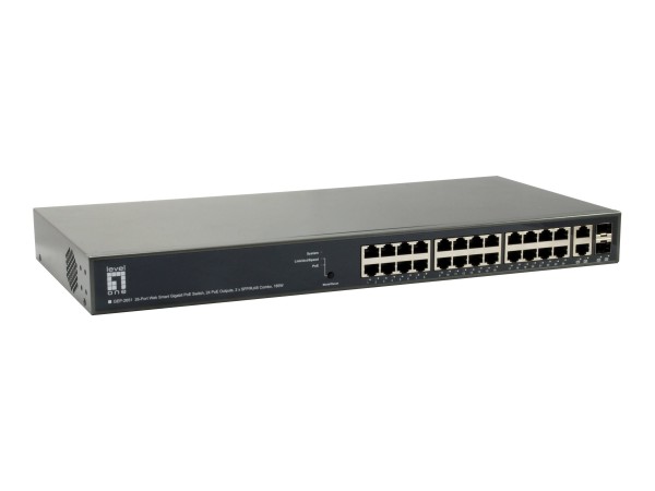 LEVEL ONE LevelOne 26-Port Web Smart Gigabit PoE Switch,24 PoE Outputs GEP-2651