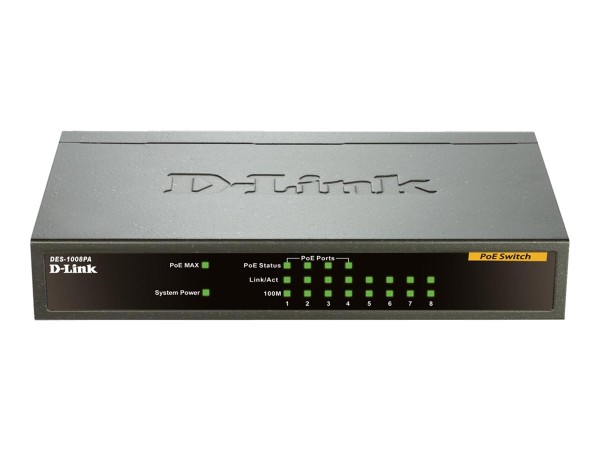 D-LINK 8-Port Layer2 PoE Fast Ethernet Switch DES-1008PA