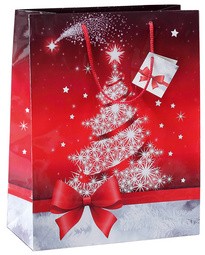 sigel Weihnachts-Geschenktüte "Sparkling Tree", groß