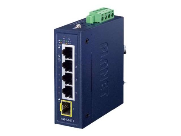 PLANET TECHNOLOGY PLANET Industrial 4-Port GE Switch + Port 100/1000X SFP IGS-510TF