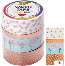 folia Deko-Klebeband Washi-Tape HOTFOIL SILBER, 4er Set