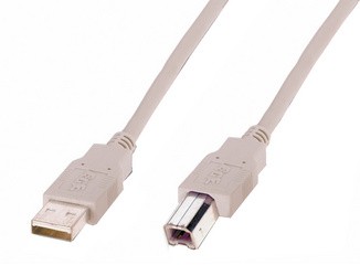 DIGITUS USB 2.0 Kabel, USB-A - USB-B Stecker, 3,0 m, beige