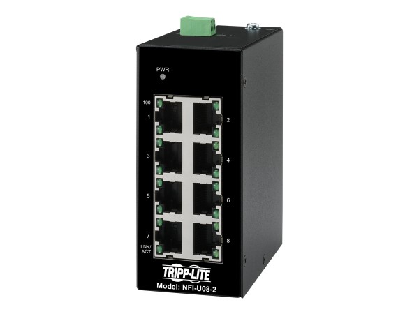 EATON TRIPPLITE 8-Port Unmanaged Industrial Ethernet Switch - 10/100mbps Ru NFI-U08-2