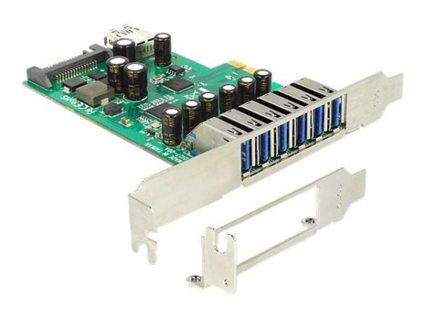 PCI Expr Card Delock 6x USB3.0 ext + 1x USB3.0 int +LowPro 89377