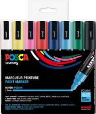 POSCA Pigmentmarker PC-5M, 8er Box, warme Farben