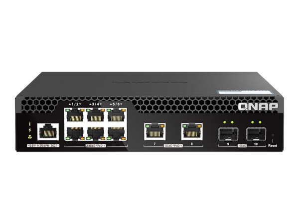 QNAP QSW-M2106P-2S2T 6 ports 2.5GbE RJ45 with PoE 802.3bt 90W QSW-M2106PR-2S2T
