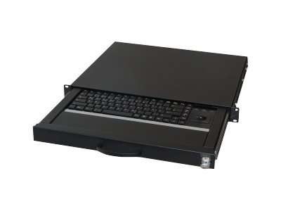 Aixcase Tastaturschublade 48.3cm 1HE US PS2&USB Trackball schwarz AIX-19K1UKUSTB-B