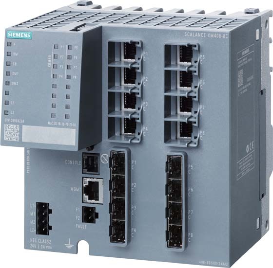 SIEMENS SIEMENS SIEM SCALANCE XM408- 6GK5408-8GR00-2AM2 8C managed modular IE Switch LAYER 3