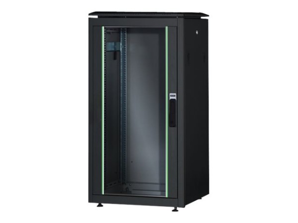 DIGITUS 26U Netzwerkschrank Unique 1342x600x1000mm Farbe Schwarz RAL 9005 DN-19 26U-6/10-B-1
