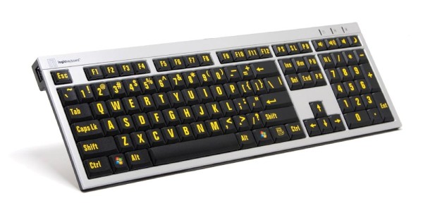 LOGIC-KEYBOARD LOGIC-KEYBOARD LKB-LPRNTYB-AJPU USB Französisch Schwarz - Silber (LKB-LPRNTYB-AJPU-FR)