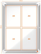 nobo Schaukasten Premium Plus, Metall-Rückwand, 9 x DIN A4