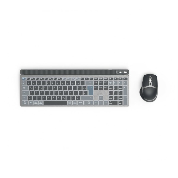 HAMA Multi-Device-Tastatur-Maus-Set WKM-750 kabellos LED Schwarz QWERTZ 00173069