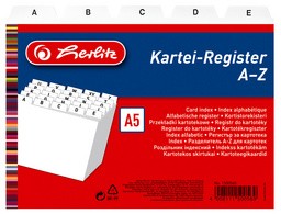 herlitz Karteiregister A - Z, PP, A6 quer, weiß, 24-teilig