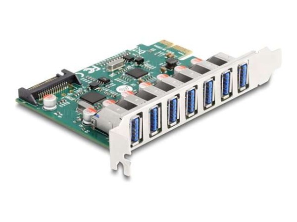 DELOCK PCI Express x1 Karte zu 7 x extern USB 5 Gbps Typ-A Buchse 90104