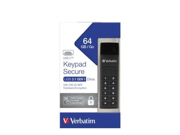 VERBATIM Flash USB 3.1 64GB Verbatim Secure Keypad 49431