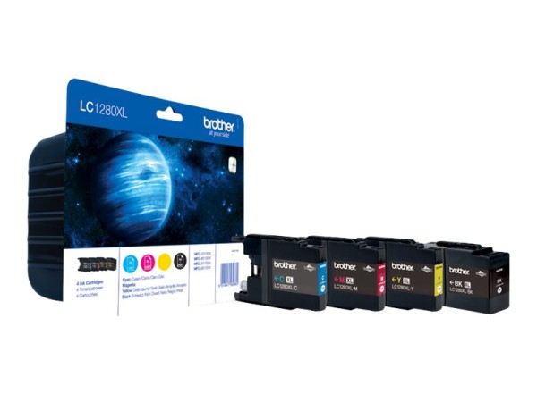 BROTHER LC1280XLVALBP 4er Pack Schwarz, Gelb, Cyan, Magenta Tintenpatrone LC1280XLVALBP