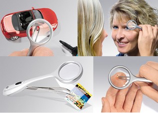 WEDO Lupenpinzette "Trizette", mit LED-Licht, silber
