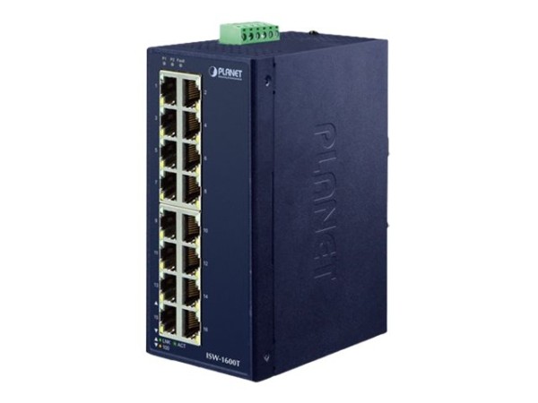 PLANET TECHNOLOGY Industrial 16-Port 10/100/TX Switch ISW-1600T