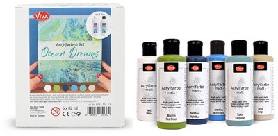 ViVA DECOR Acrylfarben-Set "Ocean Dreams", 6-teilig