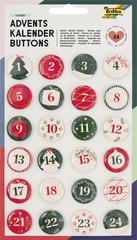 folia Adventskalender-Buttons "Classic", aus Blech, 1 - 24