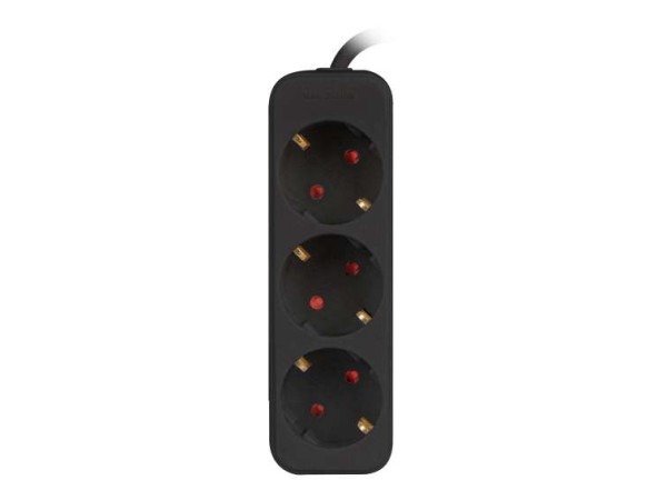 LANBERG Steckdosenleiste 3fach Schuko, Kupfer, 1.5m schwarz PS0-03F-0150-BK